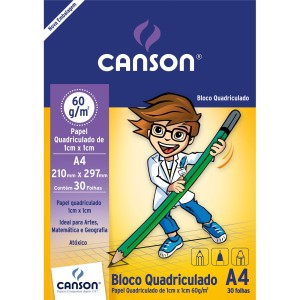 BLOCO QUADRICULADO 1 x 1 CM 60G/M² COM 30 FOLHAS CANSON