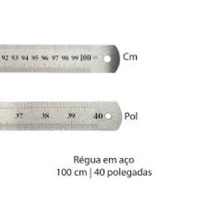 RÉGUA DE METAL 100CM LADO 1 E 40 POLEGADAS LADO 2 REF. 10100 APEX