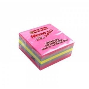 MINI BLOCO DE NOTAS ADESIVAS COLORIDAS COM 250 FOLHAS ADELBRAS