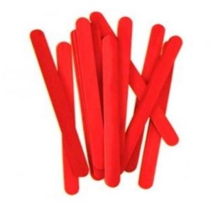 PALITO DE SORVETE MADEIRA PONTA REDONDA VERMELHO C/100 THEOTO