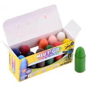 MEU 1° GIZ DE CERA COM 12 CORES ACRILEX