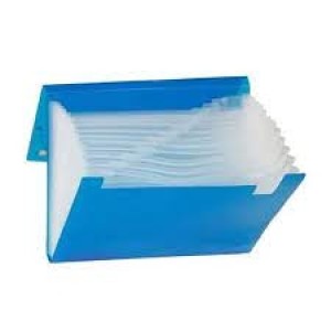 PASTA SANFONADA A4 COM 12 DIVISÓRIAS AZUL ACP