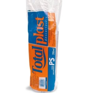 EMBALAGEM POTE REDONDO COM TAMPA 250ML C/50 UNIDADES TOTALPLAST