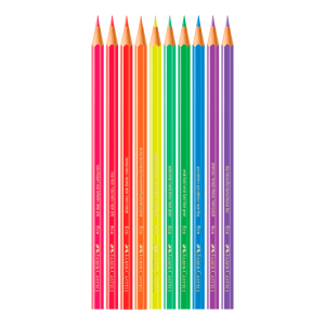 LÁPIS 10 CORES NEON FABER CASTELL