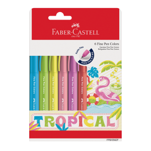 CANETA HIDROGRÁFICA 0.4 FINE PEN 6 CORES TROPICAL FABER CASTELL