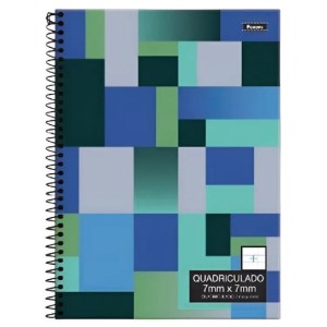 CADERNO 80FLS 0,7x0,7 QUADRICULADO UNIVERSITÁRIO CAPA DURA ESPIRAL FORONI