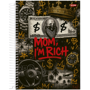 CADERNO 160FLS 10 MATÉRIAS UNIVERSITÁRIO CAPA DURA ESPIRAL LIVE ONCE JANDAIA