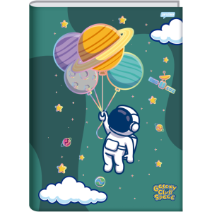 CADERNO 80FLS 1/4 CAPA DURA BROCHURA GALAXY CLUB SPACE JANDAIA