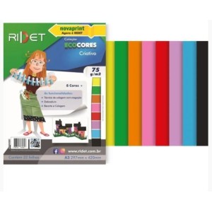 BLOCO ECOCORES A3 75G 32FLS 8 CORES NOVAPRINT RIDET