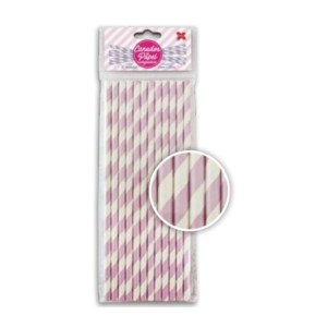 CANUDO DE PAPEL LISTRADO - LILÁS 6MMx200MM C/12 UNIDADES 4300 MAKE