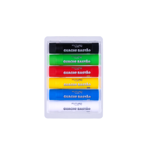 TINTA GUACHE EM BASTÃO RETRÁTIL 6 CORES BASIC FUTURO