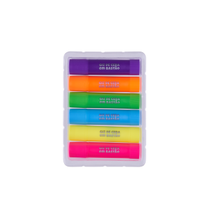 GIZ DE CERA 6 CORES EM BASTÃO RETRÁTIL NEON FUTURO