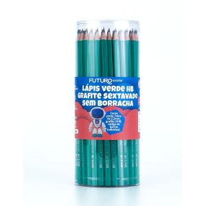 LÁPIS PRETO GRAFITE VERDE SEXTAVADO HB C/72 UNIDADES FUTURO