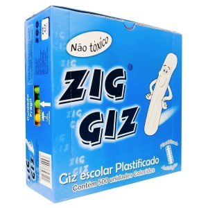 GIZ DE LOUSA ANTIALÉRGICO COLORIDO C/500 UNIDADES ZIG GIZ/7 BELO