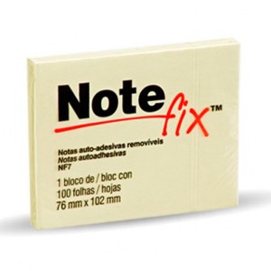 BLOCO ADESIVO 76x102 AMARELO 100FLS NOTE FIX 3M